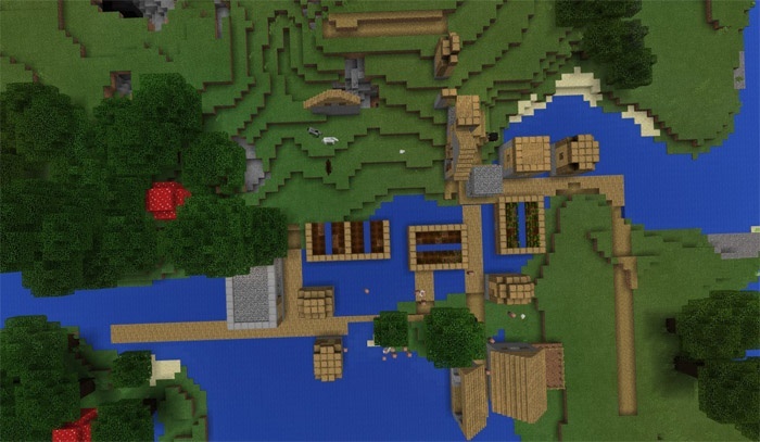 Багованная деревня в Minecraft Pocket Edition 1.0.0
