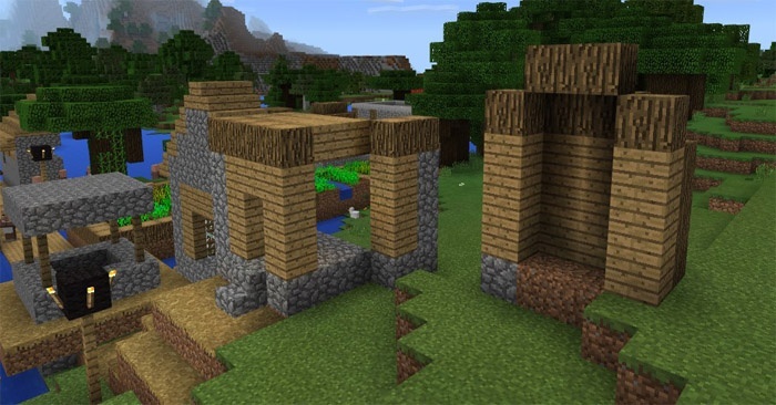Багованная деревня в Minecraft Pocket Edition 1.0.0