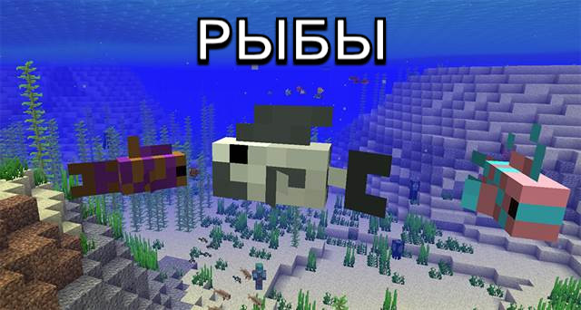 Рыбы в Minecraft PE 1.7.0.5